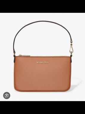 NWOT Michael Kors Jet Set Charm Wristlet| Brown Pebbled Leather w/Gold Hardware